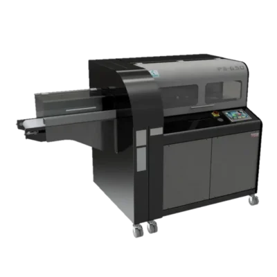 A modern digital bakery machinery isolated on a light background with a transparent overlay.